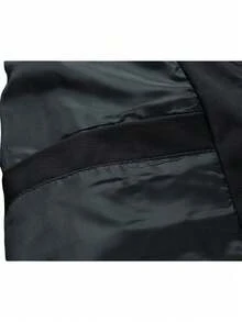 Men's Full Zip Hooded Jacket - Beige And Black Casual Outdoor Outerwear, Machine Washable Polyester, Full Front Zip Closure, Functional Pockets And Stone-Like Stretch Shoulder Pads, Suitable For Daily Wear And Light Travel - Regular Fit Bomber Jacket (Unlined) - 黑色 - 查看 4