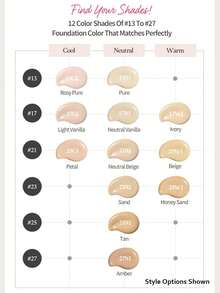 伊蒂之屋双效持久粉底液 21W1，质地轻盈，易于涂抹，打造自然妆效，持久不脱妆，半哑光妆效，均匀肤色，韩式妆容 - 21W1 - 查看 7
