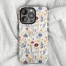 Wildflower Phone Case - Watercolor Floral Aesthetic - Pressed Flower Design Phone Cases Phone Cover Hard Case Tough 2-Piece Phone Case Durable Protection - Màu hỗn hợp 1 - Xem 1