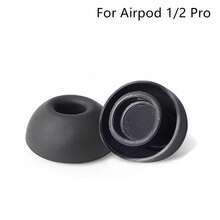 Apple 2PCS Black Soft Replacement Silicone EarTips Earmuff Ear Caps Compatible With Airpods Pro 1/ 2 EarTips With Dust Mesh Soft Silicone Perfect Fit The Ear Canal More Comfortable L M S XS Size Available - Black - View 11