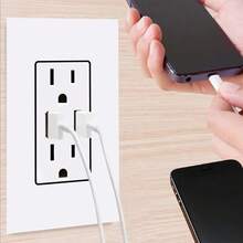 5pzs Placas Contacto Dúplex Doble Toma Corriente Con 2 Usb Blanco - Blanco - Ver 3