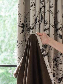 1 件遮光隔热窗帘布 - 99% 抗紫外线涤纶，杆袋悬挂，不可漂白平纹，卧室艺术主题，涂层遮光隔热，降噪 - 非常适合卧室、农舍和学校深度睡眠（面料重量 180 克）