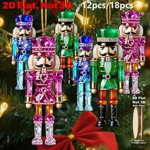 18pcs Shiny Flower Drum Ornaments - Shiny Christmas, New Year, Party Decorations - Multi-Color For Tree, Window, Home, Office, Classroom - Durable Artificial Wood - Ideal Holiday Gift, Holiday Home Decor