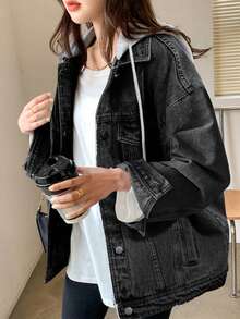 Women Denim Jackets & Coats - 淺藍色 - 查看 7