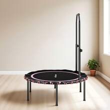 SPORTNOW 40'' Foldable Fitness Trampoline, Mini Trampoline Bungee Rebounder With 5-Level Adjustable Handle For Adults Indoor Outdoor Exercise - Pink - View 8