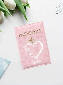 Customized Name Mini Passport Holder, Butterfly Love Pattern,Travel Document Organizer And Card Holder,Passport Wallet Women Men Rfid Vintage Business Passport Covers Holder Portable Multi-Function Id Bank Card