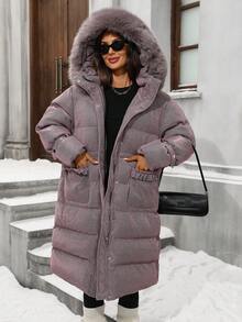 2025 Winter New Outdoor Fashion Warm Windproof Elegant Plus Size Women Jacket - Pink - View 7