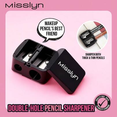  MISSLYN - Gọt bút chì hai lỗ, Thiết kế sáng tạo, Phong cách độc đáo, Gọt bút chì hai lỗ, Gọt bút chì trang điểm, Kẻ mắt, Kẻ môi, Dụng cụ trang điểm, Dùng cho mỹ phẩm, Nhỏ gọn & Di động, Dễ sử dụng, Dễ vệ sinh, Lưỡi sắc bén, Gọt mượt mà, Quà tặng, Du lịch, Đồ dùng giá rẻ, Vật dụng cần thiết khi đi du lịch