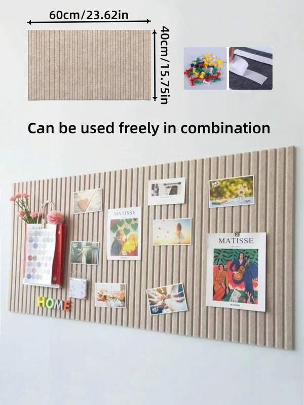 1 pezzo pannello da parete autoadesivo in feltro scanalato, carta da parati decorativa per casa, ufficio, aula, ideale per appendere foto, decorazioni artistiche o bacheca, adatta alla stagione di ritorno a scuola