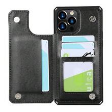 Compatible With IPhone 12 Pro Max Wallet Phone Case With Card Holder, RFID Blocking PU Leather Wrist Strap Case 6.7 Inch (Mandala Black){"Color_name":"M-Black"} - Multicolor2 - View 5