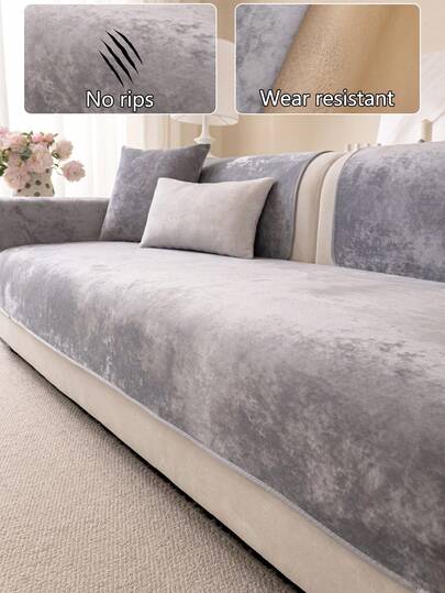 1pc All Season Sofa Cushion Cover, Modern Minimalist Non-Slip Sofa Seat Protector, Dust-Proof And Washable Sofa Slipcover, Light Gray Fashion Soft Fade-Resistant Pet-Friendly Couch Cover, Adjustable For Corner Sofa, Bedroom, Office, Living Room