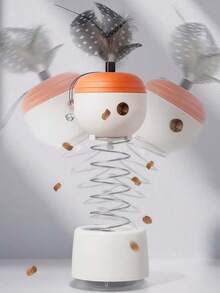 Cat Toys | Feather Teaser Wand * Automatic Treat Dispenser | Interactive Food Puzzle Toys | Indoor Fun Activity To Prevent Boredom - Multicolor - View 8