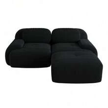 Sofas & Couches - Black + Corduroy + 2 Seat - View 4