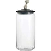 Alessi A Di Miòjar Glass Jar For Cat Food With Lid In Thermoplastic Resin Black - Black - View 1