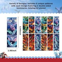 AFRITEE Bulk Vintage Dragon Bookmarks 12 Pack Dragon Themed Paper Bookmarks Suitable For Kid And Teenagers Red Cool Dragon Retro Bookmark Creative Gifts For Boys Teen Book Lovers - Đỏ - Xem 2