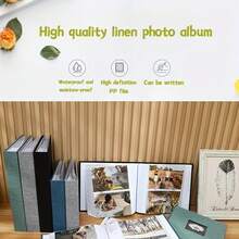 QINBEIYOU 1 Simple Linen Creative Gift 6-Inch Photo Album Paper Core Pocket Style Photo Storage Book DIY Photo Album Collection