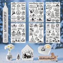 German Christmas Water Transfer Stickers – For DIY Candles, Glass & Ceramic Decor | Holiday Furniture Decals With Traditional Designs - Multicolor - View 1
