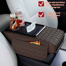 Multi Functional Luxury Upgraded Armrest Box Height Pad, PU Leather Armrest Box Pad, Newly Added Detachable Large-Sized Storage Box For Easy Cleaning (Can Be Used As A Tissue Box Or Miscellaneous Storage Box), Automotive Interior Accessories - one-size - View 11