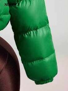 Sudadera con cremallera de manga larga, cuello redondo, ajustada y con bolsillo de unicolor