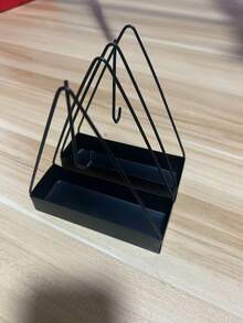 1pc Black Mosquito Coil Rack Multifunctional Creative Household Wall-Mounted Vertical Mosquito Coil Tray Ash Tray Flame Resistant Incense Burner Ornaments - Black - View 8