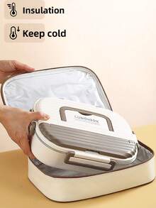 1pc Student Lunch Bag, Handheld Lunch Box For Students, Office Workers, Large Capacity Portable Insulated Lunch Bag