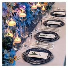 Blue & Silver Plastic Plates Disposable - 175pc Party Set For 25 Guests - As Picture/F - View 6