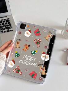 圣诞图案双面亚克力透明水晶平板电脑保护壳。适用于 iPad 11 (2025/10.9)/Air 4/5/6/7 (2025/10.2)/Pro 11/10th/9.7/10.5,以及三星 Galaxy Tab。它具有睡眠/唤醒功能和多角度可折叠支架。完美的日常保护,也是一份时尚的圣诞礼物。 - 彩色 - 查看 8