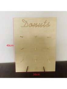 Wooden Donut Display Stand, Dessert Holder For Weddings, Parties, Birthdays, Candy Bar, DIY Tabletop Decorations, Rustic Bridal Shower Decor, Non-Electric, Theme-Neutral Holiday Accessory