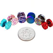 Fake Plugs Faux Gauges Plugs Earring For Men Stainless Steel Studs Circle Flat Back Cheater Illusion Tunnel Dumbbell Earrings Ear Plugs Women 16G612 Pieces 10mm