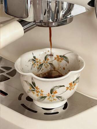 230/250ml Höst Osmanthus Glasyr Keramisk Kaffekopp, Högkvalitativ Handgjord Osmanthus Blomma Lattekopp, Tekopp, Master Cup, Bred Muntad Retro Handmålad Keramisk Mugg, Glaserad Kaffekopp, Tekopp, Espressokopp, Perfekt Gåva till Studenter, Examen, Kvinnors Födelsedag