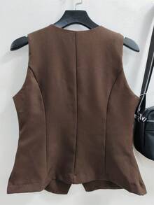 Women's Vest - Nâu mới - Xem 2