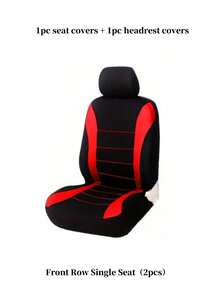 Universal Fit Car Seat Covers Full Set (2/4/9-PCS) - Airbag Compatible Cloth Fabric For Sedan, SUV, Van | Choose 1/2/5-Seater: Includes Headrest & Back Seat Covers - Style a - View 18