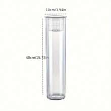 2-In-1 Plastic Transparent Cylinder Aquarium With Hydroponics Basket, Suitable For Desktop Or Tabletop Display