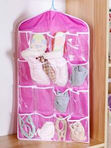 1 个 16 格悬挂式收纳袋，适用于卧室、客厅、门、墙壁、壁橱，用于存放袜子、内衣等小物品，爱情人节 - 彩色 - 查看 12