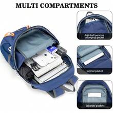 Hiking Backpack,Large 35L Travel Backpacks For Men Women,Water Resistant Ultra Lightweight Foldable Packable Camping Daypack For Outdoor Sports - Blue - View 3