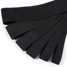 5/10 Yard/Cuộn Dây thun đen siêu mềm và bền - Dây thun dệt 8 lớp dày, Thích hợp cho đồ thủ công DIY và các dự án may vá, Vật liệu tự làm dây thun thắt lưng, Phụ kiện quần áo, Dây thun thắt lưng quần/váy, Nhiều kích cỡ có sẵn - màu đen - Xem 5