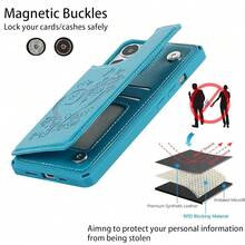 For IPhone 13 Pro Max Case With Card Holder,For IPhone 13 Pro Max Wallet Case For Women Men, Stand And Strap,Leather Shockproof Protective Phone Case Cover- Blue{"Color_name":"E-Blue"} - 多色23 - 查看 5