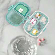 Holii Travel Organizer, 8 Compartments Portable, Daily Box To Hold Vitamins, Small Container Pocket Purse Medicine Organizer(Pink) - Màu lúa mì - Xem 1