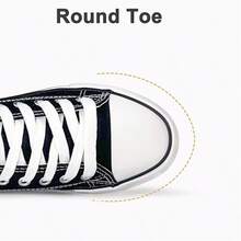 Haifago Low Top Black Lace Up Casual Canvas Sneakers For Women, Comfortable Lightweight Classic Fashion Sneakers Popular 2025,Tennis Shoes,Suitable For Daily Wear, Indoor, Outdoor, Work.Black Shoes - 黑色 - 查看 5