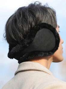 1pc New Rear-Wearing Ear Muffs, Winter Student Ear Warmers, Unisex Autumn/Winter Soft, Elastic, Warm Ear Covers, Outdoor Skiing, Running, Cycling Wind & Cold Protection Thick Earmuffs - Multicolor - View 2