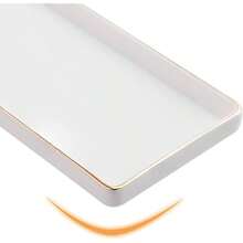 8 Bathroom Trays - Ceramic Vanity Tray Bathroom - Small Ceramic Tray - Kitchen Soap Trays - Porcelain Dispenser Organizer Kitchen Bathtub Counter White