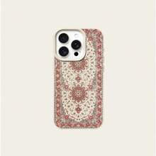 1个复古异域粉色花卉图案TPU材质手机壳，兼容苹果17 Pro Max/17/16 Pro Max/15/13/12/11，兼容三星Galaxy S20 FE/A15/S24/A55，兼容红米Note 11/12/13 Pro，全包防震软壳保护套，国际版，非国内版 - 白色 - 查看 5