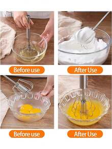 1/2/3pcs Semi-Automatic Egg Beater, Cream & Egg Mixer, Home Egg Mixer, Press & Rotate Whisk, Baking Tool, Suitable For Various Mixed Foods, Kitchen Appliances, Baking Supplies - Multicolor - View 10