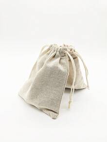 10 chiếc/gói Túi dây rút có sẵn, Túi quà tặng nhỏ bằng vải, Túi đựng đồ, Túi vải bố, Túi vải lanh, Túi đựng trang sức, Túi vải bố đựng quà, Túi quà tặng, Túi đựng đồ có dây rút, Bao bì, Quà tặng tiệc, Túi đựng kẹo - Cà phê nâu - Xem 4