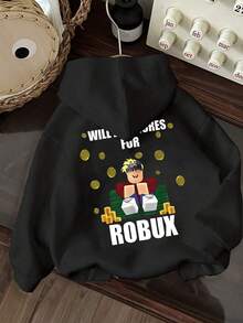 Áo nỉ nam phong cách thường ngày, in hình nhân vật hoạt hình game và tiền tệ, thích hợp mặc vào mùa thu/đông, phù hợp cho học sinh mặc hàng ngày, đi dự tiệc, đi học, lễ hội âm nhạc, kỳ nghỉ, đi làm, hoặc làm quà tặng cho gia đình, bạn trai, bạn gái, bạn bè. - màu đen - Xem 3