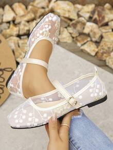 Women's Fashion Sequin Square Toe Flats, Slip-On Casual Shoes For Daily Wear, Suitable With Dresses, Size 35-43, Spring/Autumn