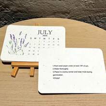 2026 Plantable Seed Paper Calendar With White Wildflower Seeds Desktop Calendar With Holder For Office Home Gift - Multicolor - View 5