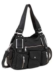 Spacious Women's Vintage Faux Leather Tote Bag - Chic Y2K-Inspired Multi-Pocket Crossbody With Detachable Strap, Zip Closure, Solid Color, Fashionable Shoulder Purse For Everyday Use, Bohemia Style Bag For Women, 2000s Fashion Style Bag For Women, Street & Japanese Bag For Women, New Arrival Tote Bags For Woman