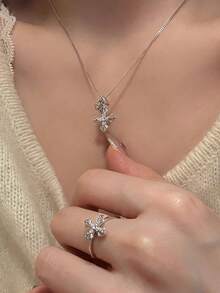 BALMORA 1 Dây chuyền mặt thánh giá bằng bạc Sterling S925 thời trang cổ điển đính đá Zirconia hình xương đòn, quà tặng sinh nhật cho nữ ngày lễ - Bạc - Xem 7