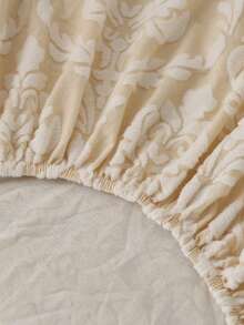 1/4 Pcs Beige Chair Cover, Minimalist Jacquard, Jacquard Velvet Fabric, Suitable For Hotel And Home, Home Decor - Beige - View 6